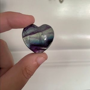 Rainbow fluorite heart